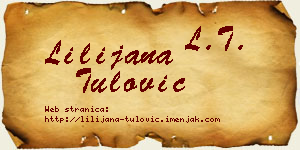 Lilijana Tulović vizit kartica